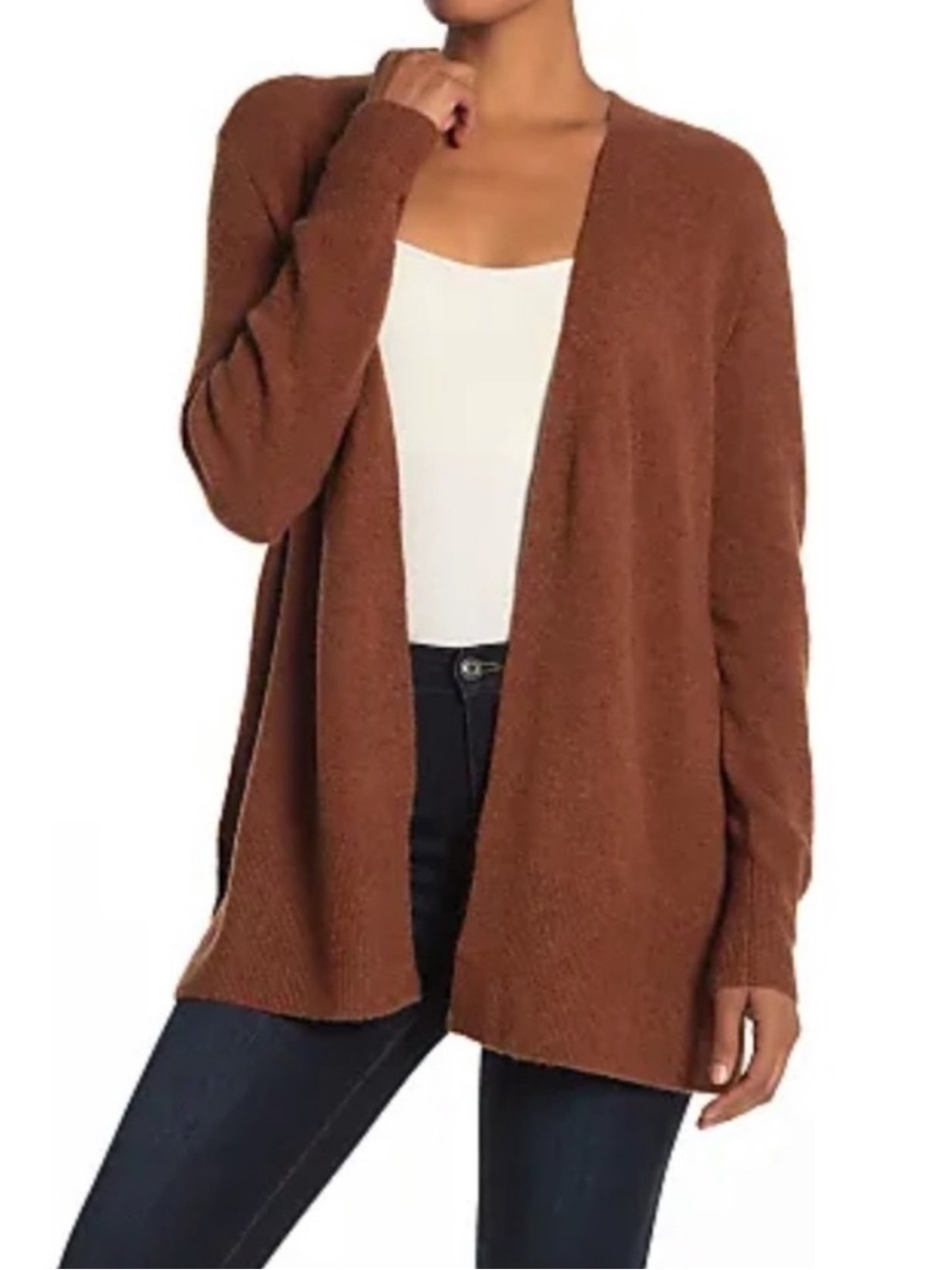 Madewell Cozy Walker rust Cardigan merino wool blend small